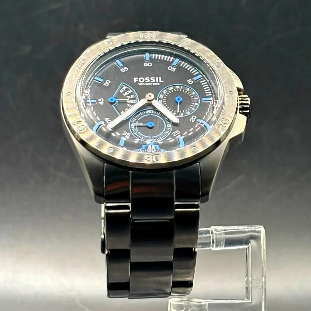 Fossil Sport 54 CH3035 Multifunction Black Blue 44mm Men’s Watch 100M